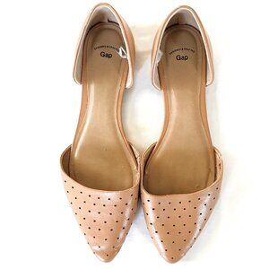 Gap Pointy-Toe Perforated D'Orsay Flats Tan Size 8